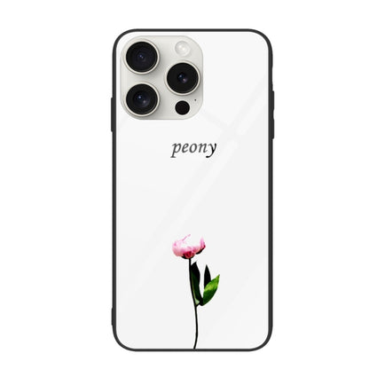 For iPhone 16 Pro Max Colorful Painted Glass Phone Case(A Flower) - iPhone 16 Pro Max Cases by buy2fix | Online Shopping UK | buy2fix