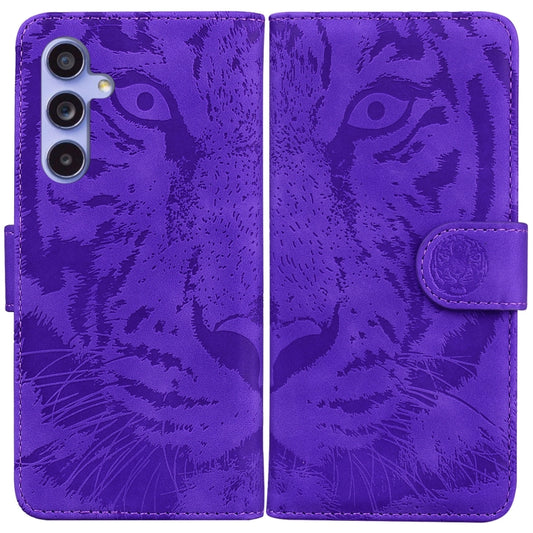 For Samsung Galaxy S23 FE 5G Tiger Embossing Pattern Flip Leather Phone Case(Purple) by buy2fix