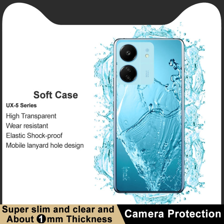 For Xiaomi Redmi 13C 4G / Poco C65 4G imak UX-5 Series Transparent Shockproof TPU Protective Case(Transparent) - 13C Cases by imak | Online Shopping UK | buy2fix