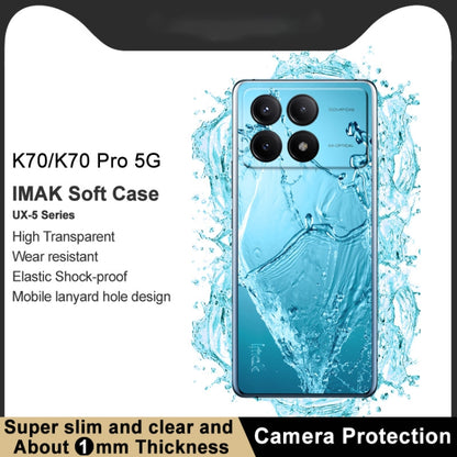 For Xiaomi Redmi K70 5G/K70 Pro 5G imak UX-5 Series Transparent Shockproof TPU Protective Case(Transparent) - K70 Pro Cases by imak | Online Shopping UK | buy2fix