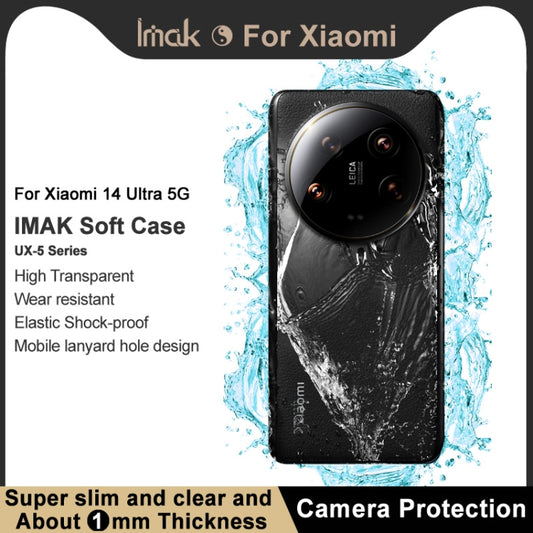 For Xiaomi 14 Ultra 5G imak UX-5 Series Transparent Shockproof TPU Protective Case(Transparent) by imak