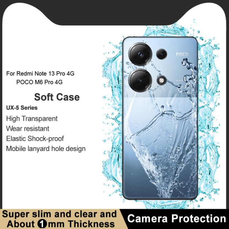 For Xiaomi Redmi Note 13 Pro 4G Global imak UX-5 Series Transparent Shockproof TPU Protective Case(Transparent) - Note 13 Pro Cases by imak | Online Shopping UK | buy2fix