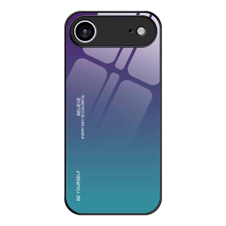 For iPhone Air Gradient Color Glass Phone Case(Aurora Blue) - iPhone Air Cases by buy2fix | Online Shopping UK | buy2fix
