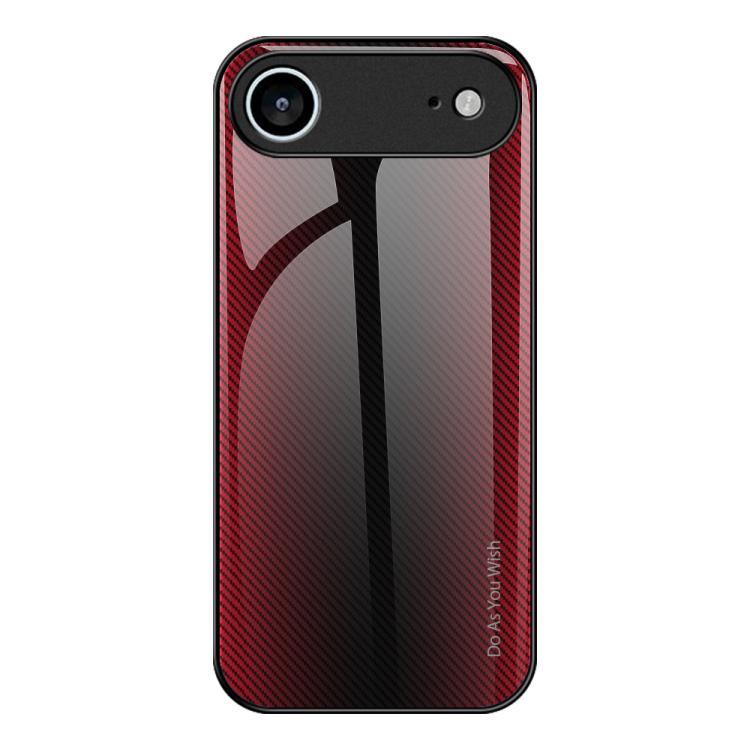 For iPhone Air Texture Gradient Glass TPU Phone Case(Red) - iPhone Air Cases by buy2fix | Online Shopping UK | buy2fix