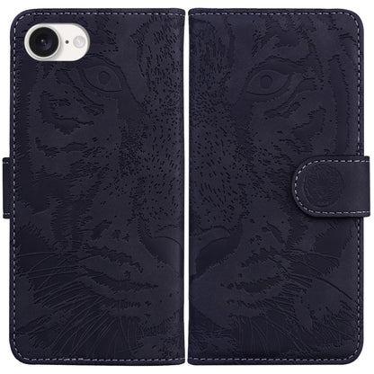 For iPhone SE 2024 Tiger Embossing Pattern Leather Phone Case(Black) - More iPhone Cases by buy2fix | Online Shopping UK | buy2fix