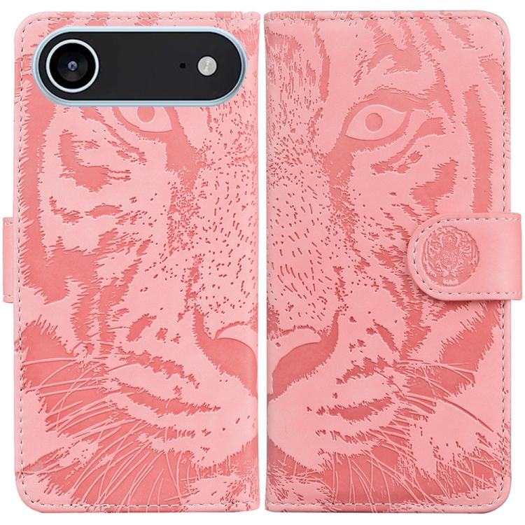For iPhone Air Tiger Embossing Pattern Leather Phone Case(Pink) - iPhone Air Cases by buy2fix | Online Shopping UK | buy2fix