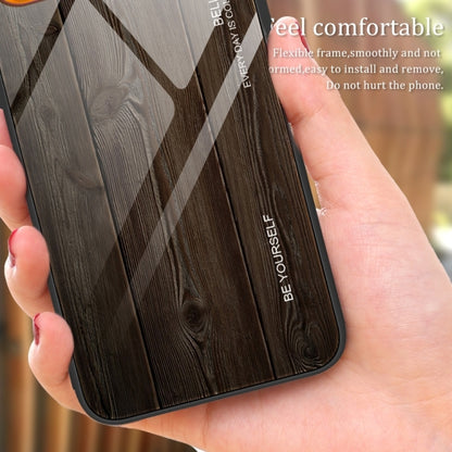 For iPhone Air Wood Grain Glass Phone Case(Light Brown) - iPhone Air Cases by buy2fix | Online Shopping UK | buy2fix