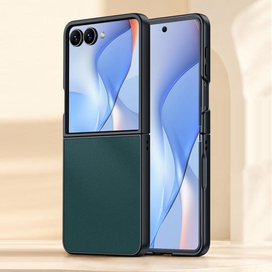 For Galaxy Z Flip8 5G Ultra-thin Plain Skin Leather Phone Case(Green)