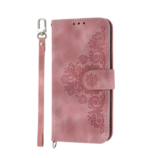 For Xiaomi Redmi 13C Skin-feel Flowers Embossed Wallet Leather Phone Case(Pink) by buy2fix