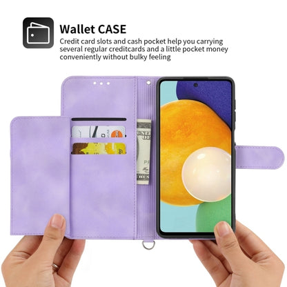 For Xiaomi Redmi A3 Skin-feel Flowers Embossed Wallet Leather Phone Case(Purple) - Xiaomi Cases by buy2fix | Online Shopping UK | buy2fix