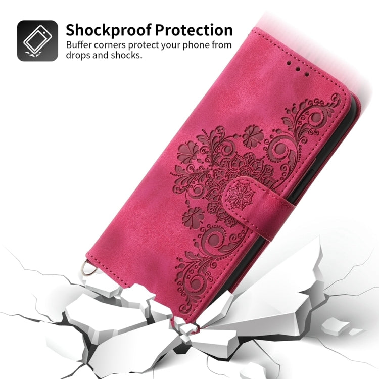 For Xiaomi 14 Ultra Skin-feel Flowers Embossed Wallet Leather Phone Case(Wine Red) - 14 Ultra Cases by buy2fix | Online Shopping UK | buy2fix