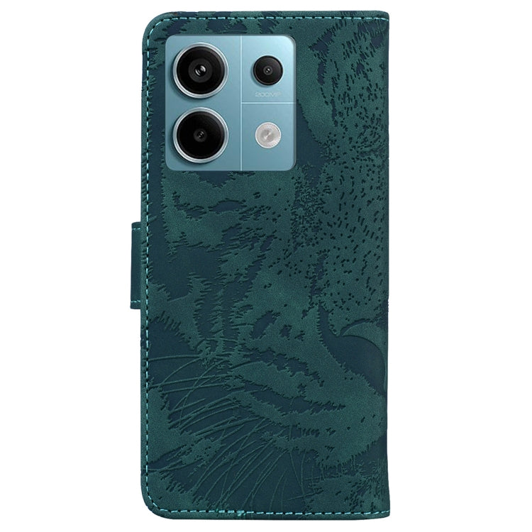 For Xiaomi Redmi Note 13 Pro 5G Tiger Embossing Pattern Leather Phone Case(Green) - Note 13 Pro Cases by buy2fix | Online Shopping UK | buy2fix