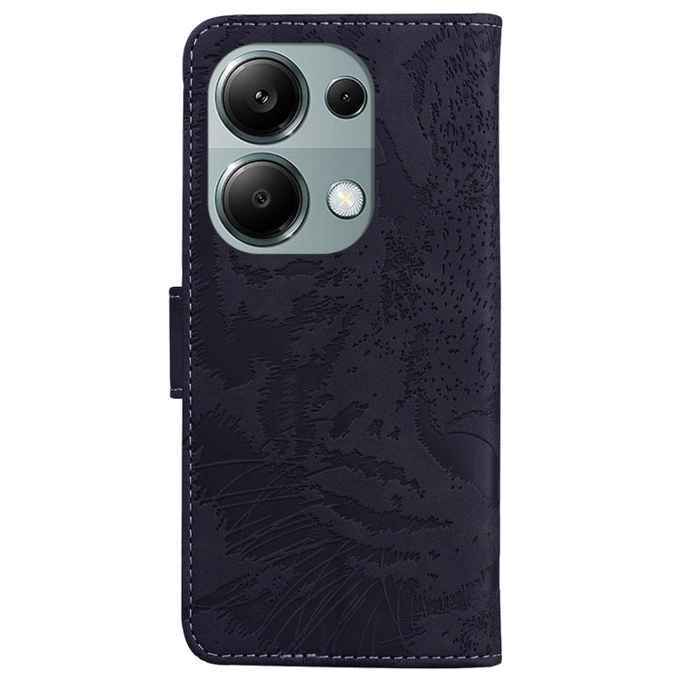 For Xiaomi Poco M6 Pro 4G Tiger Embossing Pattern Leather Phone Case(Black) - Xiaomi Cases by buy2fix | Online Shopping UK | buy2fix