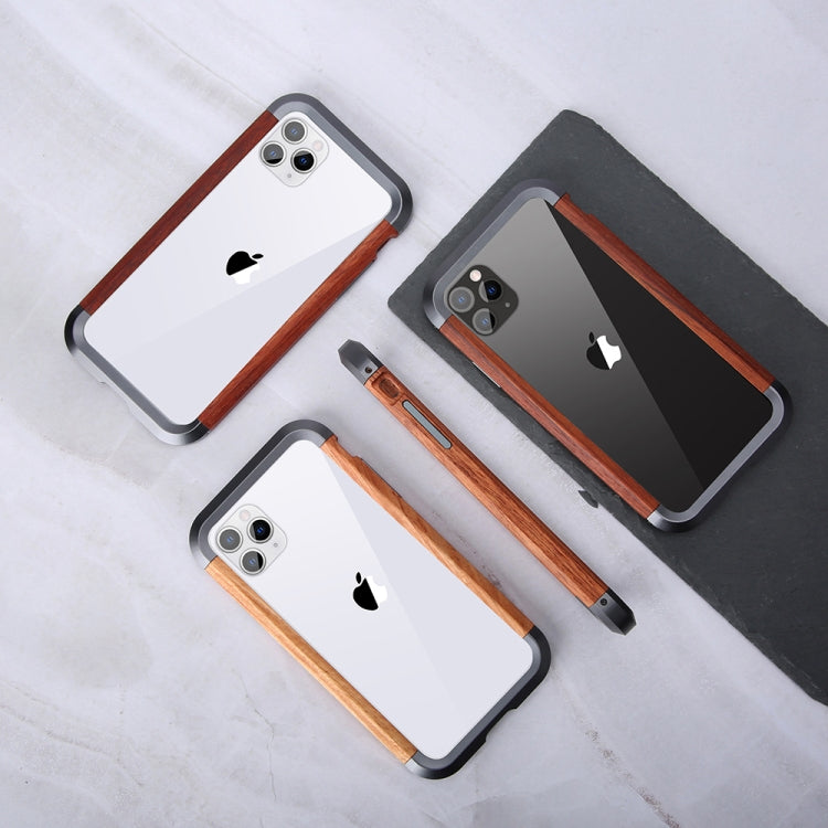 For iPhone 11 R-JUST Metal + Wood Frame Protective Case - iPhone 11 Cases by R-JUST | Online Shopping UK | buy2fix