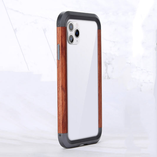 For iPhone 11 Pro R-JUST Metal + Wood Frame Protective Case - iPhone 11 Pro Cases by R-JUST | Online Shopping UK | buy2fix