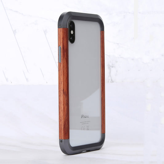 For iPhone XS Max R-JUST Metal + Wood Frame Protective Case - More iPhone Cases by R-JUST | Online Shopping UK | buy2fix