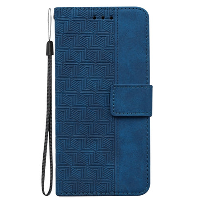 For iPhone 16 Geometric Embossed Leather Phone Case(Blue) - iPhone 16 Cases by buy2fix | Online Shopping UK | buy2fix