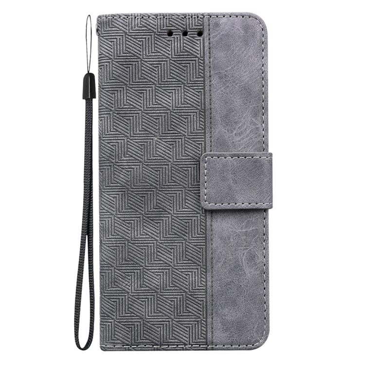 For iPhone Air Geometric Embossed Leather Phone Case(Grey) - iPhone Air Cases by buy2fix | Online Shopping UK | buy2fix