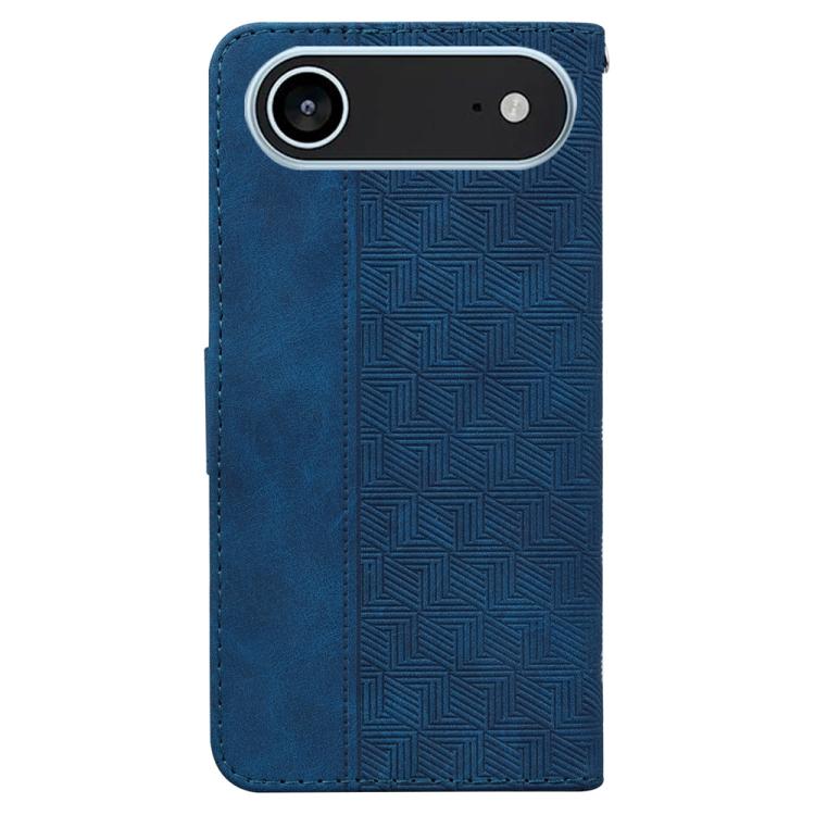 For iPhone Air Geometric Embossed Leather Phone Case(Blue) - iPhone Air Cases by buy2fix | Online Shopping UK | buy2fix