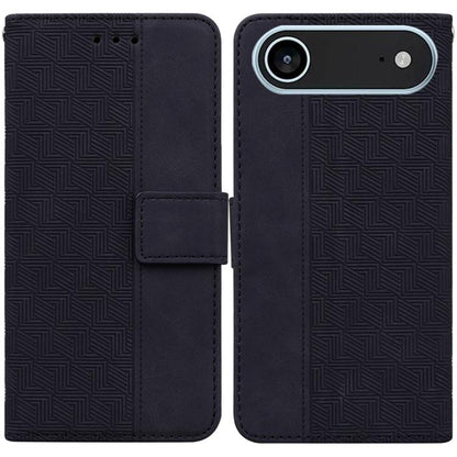For iPhone Air Geometric Embossed Leather Phone Case(Black) - iPhone Air Cases by buy2fix | Online Shopping UK | buy2fix