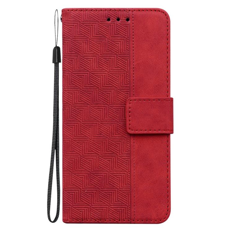 For iPhone Air Geometric Embossed Leather Phone Case(Red) - iPhone Air Cases by buy2fix | Online Shopping UK | buy2fix