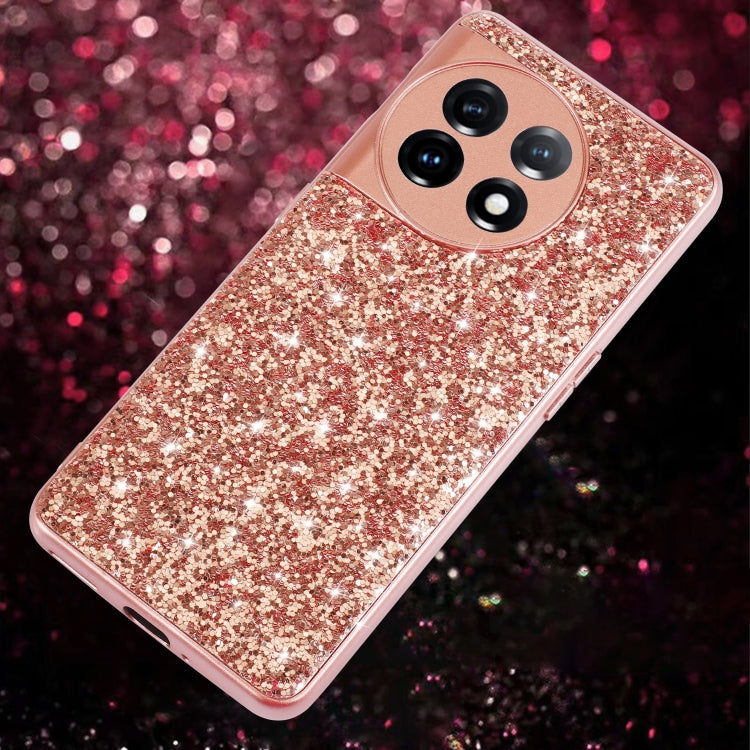 For OnePlus 11 Glitter Powder Shockproof TPU Phone Case(Rose Gold) by buy2fix
