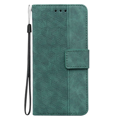 For Motorola Edge 2024 Geometric Embossed Leather Phone Case(Green) - Motorola Cases by buy2fix | Online Shopping UK | buy2fix