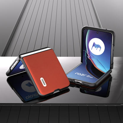 For Motorola Razr 40 Ultra ABEEL Haze Texture PU Phone Case(Red) by buy2fix