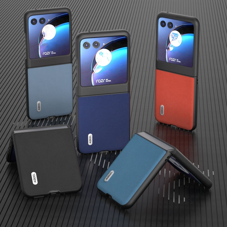 For Motorola Razr 40 Ultra ABEEL Haze Texture PU Phone Case(Red) by buy2fix