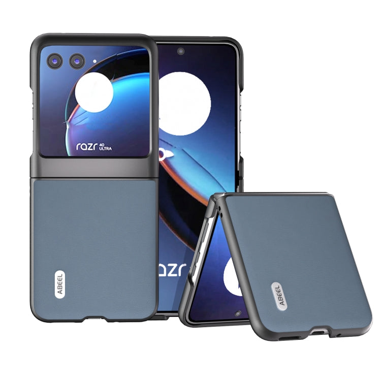 For Motorola Razr 40 Ultra ABEEL Haze Texture PU Phone Case(Twilight Blue) by buy2fix