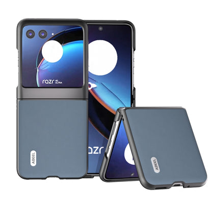 For Motorola Razr 40 Ultra ABEEL Haze Texture PU Phone Case(Twilight Blue) by buy2fix