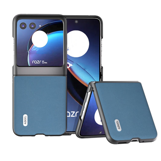 For Motorola Razr 40 Ultra ABEEL Haze Texture PU Phone Case(Sky Blue) by buy2fix