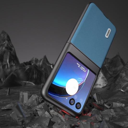 For Motorola Razr 40 Ultra ABEEL Haze Texture PU Phone Case(Sky Blue) by buy2fix