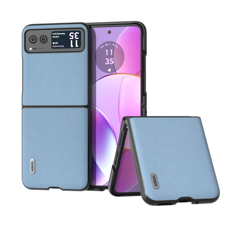 For Motorola Razr 40 ABEEL Haze Texture PU Phone Case(Twilight Blue) by buy2fix