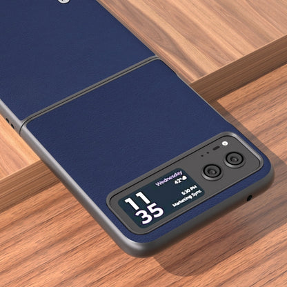 For Motorola Razr 40 ABEEL Haze Texture PU Phone Case(Dark Blue) by buy2fix