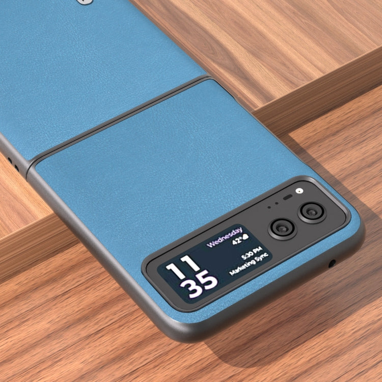 For Motorola Razr 40 ABEEL Haze Texture PU Phone Case(Sky Blue) by buy2fix