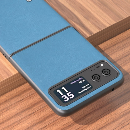 For Motorola Razr 40 ABEEL Haze Texture PU Phone Case(Sky Blue) by buy2fix