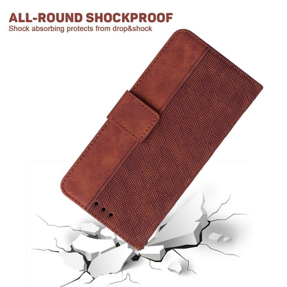 For Realme 12 5G Geometric Embossed Leather Phone Case(Brown) - Realme Cases by buy2fix | Online Shopping UK | buy2fix