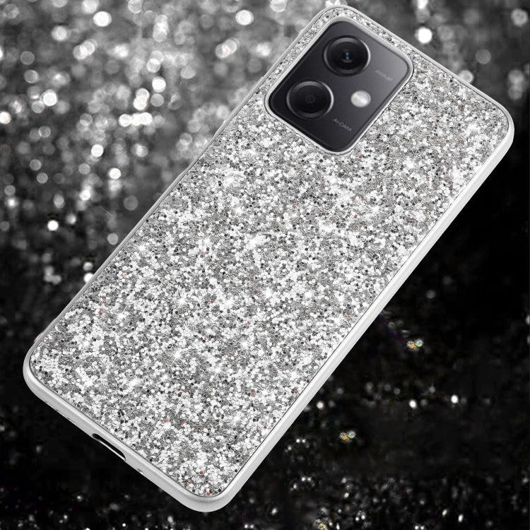 For Xiaomi Redmi Note 12 4G/5G Global Glitter Powder Shockproof TPU Phone Case(Silver) - Xiaomi Cases by buy2fix | Online Shopping UK | buy2fix