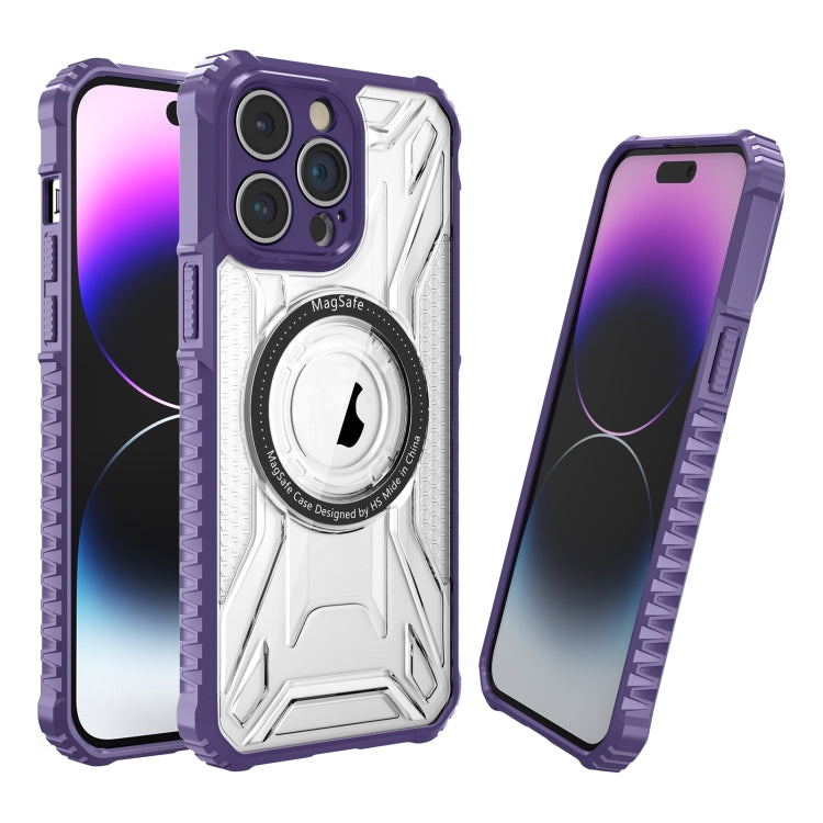 For iPhone 15 Pro Max Double-sided Non-slip PC+TPU Magsafe Magnetic Phone Case(Dark Purple) - iPhone 15 Pro Max Cases by buy2fix | Online Shopping UK | buy2fix