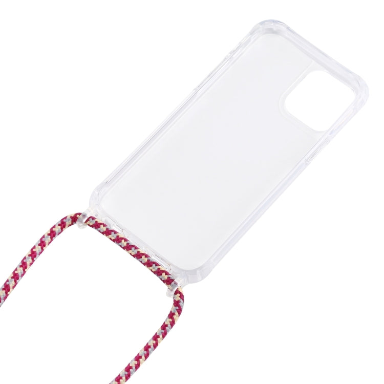 For iPhone 16 Pro Max Transparent Acrylic Airbag Shockproof Phone Protective Case with Lanyard(Rose Purple) - iPhone 16 Pro Max Cases by buy2fix | Online Shopping UK | buy2fix