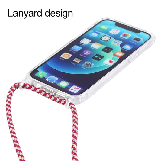 For iPhone 16 Pro Transparent Acrylic Airbag Shockproof Phone Protective Case with Lanyard(Black Gold) by buy2fix