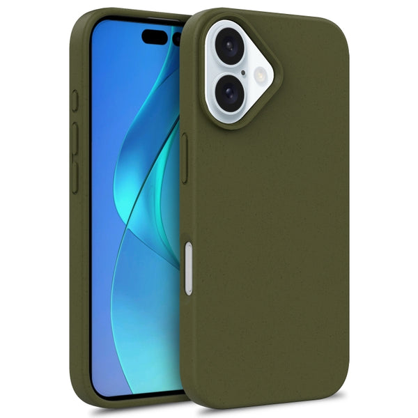 For iPhone 16 Starry Series Shockproof Straw Material + TPU Protective Case(Army Green) by buy2fix