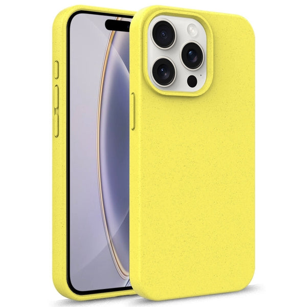 For iPhone 16 Pro Starry Series Shockproof Straw Material + TPU Protective Case(Yellow) by buy2fix