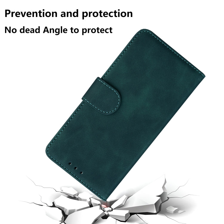 For iPhone 16 Pro Skin Feel Pure Color Flip Leather Phone Case(Green) - iPhone 16 Pro Cases by buy2fix | Online Shopping UK | buy2fix