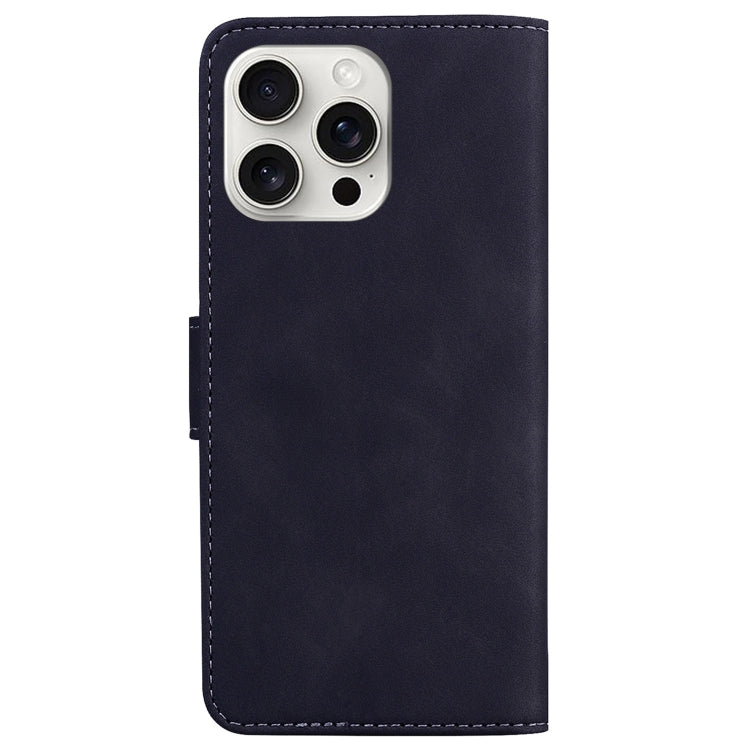 For iPhone 16 Pro Skin Feel Pure Color Flip Leather Phone Case(Black) - iPhone 16 Pro Cases by buy2fix | Online Shopping UK | buy2fix