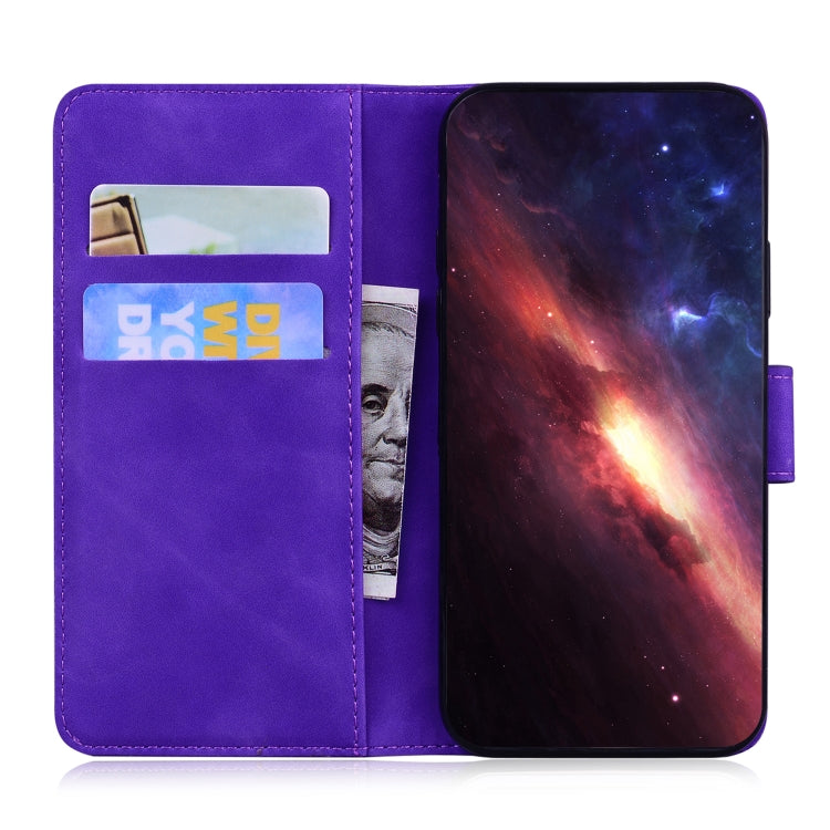 For iPhone 16 Plus Skin Feel Pure Color Flip Leather Phone Case(Purple) - iPhone 16 Plus Cases by buy2fix | Online Shopping UK | buy2fix