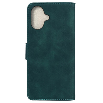 For iPhone 16 Skin Feel Pure Color Flip Leather Phone Case(Green) - iPhone 16 Cases by buy2fix | Online Shopping UK | buy2fix