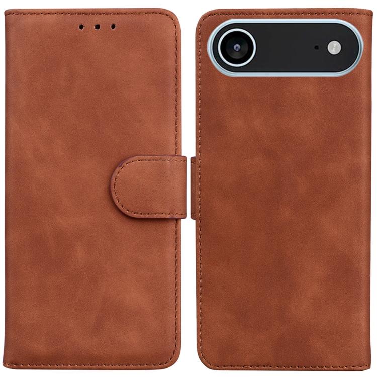 For iPhone Air Skin Feel Pure Color Flip Leather Phone Case(Brown) - iPhone Air Cases by buy2fix | Online Shopping UK | buy2fix