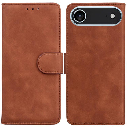 For iPhone Air Skin Feel Pure Color Flip Leather Phone Case(Brown) - iPhone Air Cases by buy2fix | Online Shopping UK | buy2fix